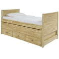 thumbnail image 3 of Bedz King Twin Captains Bed with Trundle and 3 Built in Drawers, Weathered Honey, 3 of 9