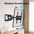 thumbnail image 5 of MountFTV Full Motion Swivel TV Wall Mount Bracket for 26-70 inch Flat Curved TVs, Hold up to 99 lbs,Max 400x400mm, Fits 12″/16″ Wood Studs with Articulating Dual Arms, 5 of 11