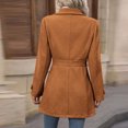 thumbnail image 4 of YYDGH Womens Wool Blend Coat Casual Long Sleeve Lapel Collar Singel Breasted Peacoat Slim Fitted Overcoats Winter Warm Outwear, 4 of 9