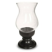 Wide Glass Wood Candleholder, Espresso
