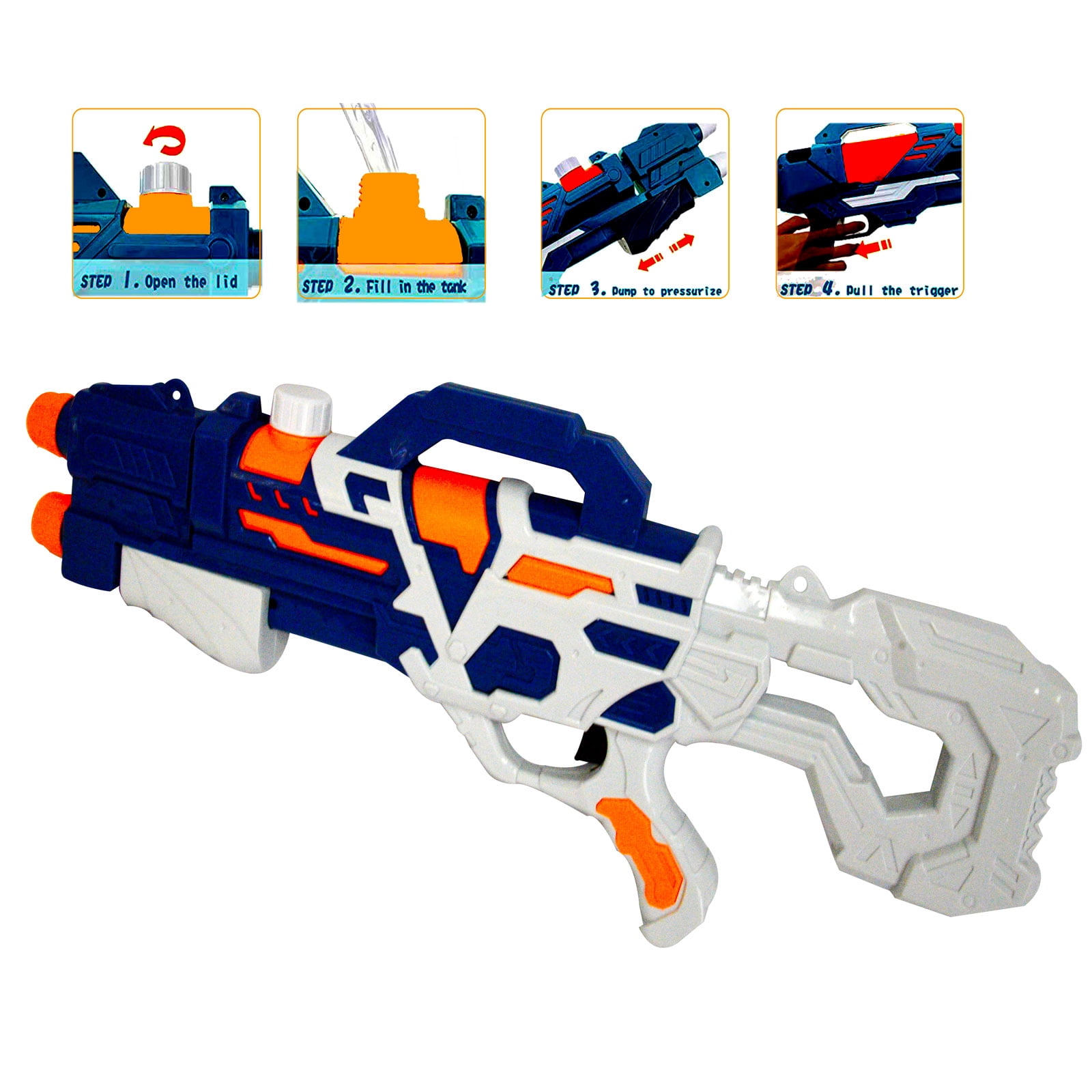 Large Water Guns 1000cc 30ft Super Blaster Toy Guns for Outdoor Water Fights, Beach, Sand, Summer, Pool Party Fun