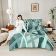 thumbnail image 4 of Castle Fairy Stripes Girl Twin Comforter Sets,Abstract Gradient Lines Bedding Set, 4 of 8