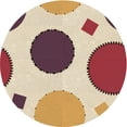 thumbnail image 1 of Ahgly Company Tapis d'Intérieur Rond Lavable en Machine Transitionnel Kaki Or, 3 Pieds Rond, 1 of 7