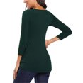 thumbnail image 6 of Wdfiry Female Long Sleeve Maternity Tops Summer Solid Color Comfy Round Neck Nursing Shirts Loose Casual Pleated Pregnancy Blouses for Women, 6 of 6