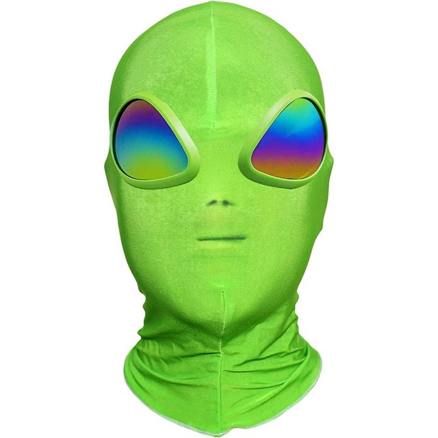 Máscara de extraterrestre YONGSHENG Máscara de Halloween para adultos y niños verde