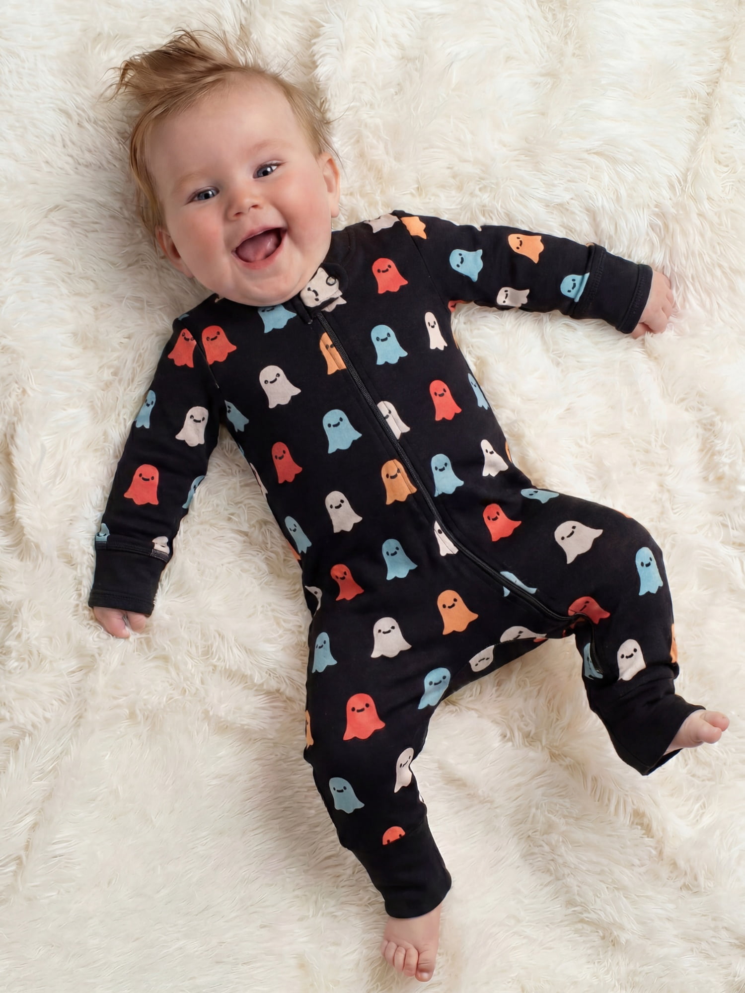 M+A by Monica + Andy Organic Cotton Gender Neutral Long Sleeve Baby One-Piece Pajama, Sizes Newborn - 24 Months