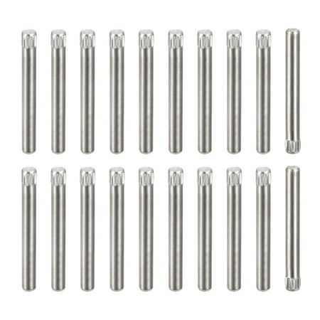 3x28mm 304 Stainless Steel Dowel Pins 20 Pack Knurled Head Flat End Dowel Pin