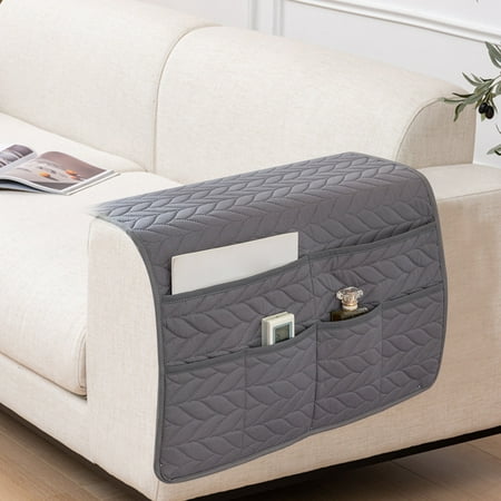 Sofa Armrest Storage Organizer Bag with Pockets Gray Polyester Hanging Caddy for Remote Phone Books Bedside Table Recliner and Living Room Clutter Management (2 Pcs) Sofa Armrest Storage Organizer Bag with Pockets Gray Polyester Hanging Caddy for Remote Phone Books Bedside Table Recliner and Living Room Clutter Management (2 Pcs)