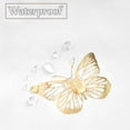 thumbnail image 5 of Flowpartex White Gold Print Metallic Butterfly Shower Curtain for Bathroom Farmhouse Waterproof Decorative Rustic Kids Shower Curtains , 70x72" Inches,, 5 of 5