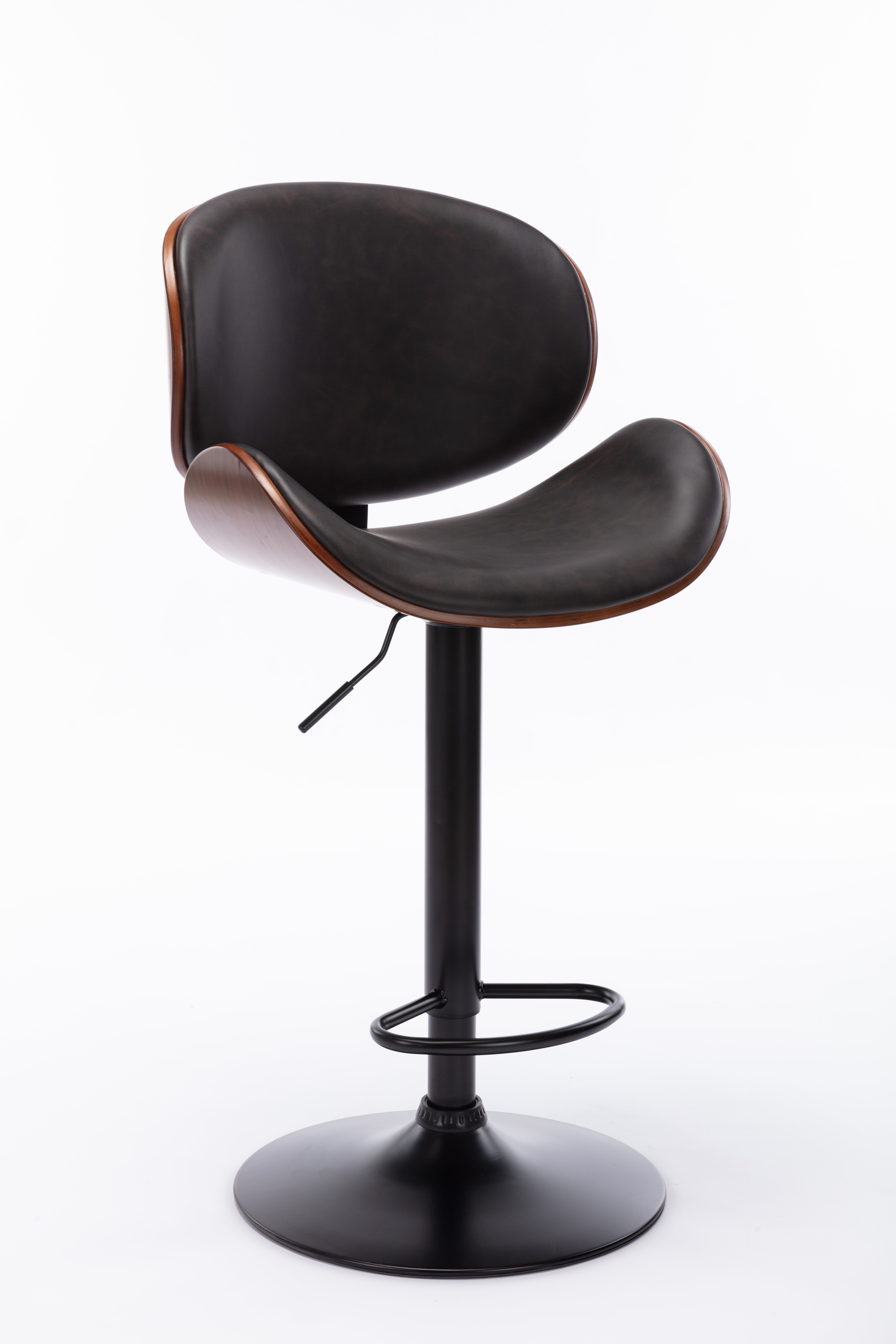 Private Jungle Modern Adjustable Height Leather Modern Barstools with Back Leather Seat Extremely Comfy Bar Stool 1 Piece,Black&Walnut Private Jungle Modern Adjustable Height Leather Modern Barstools with Back Leather Seat Extremely Comfy Bar Stool 1 Piece,Black&Walnut