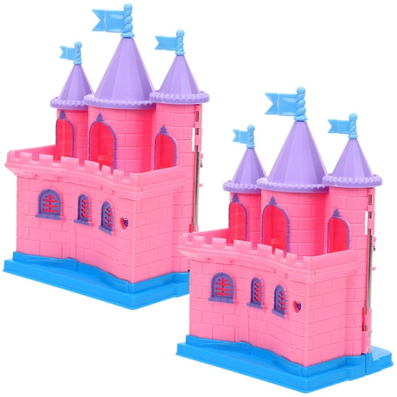 2 Pcs Boys Toys Ornament Castle Model Miniature House Luxury Villa Model Castle Toy Kids Pretend Play Castles