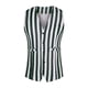 thumbnail image 5 of Chaleco de Negocios INSPIRE CHIC para Hombre, Corte Slim Fit, Sin Mangas, Estampado a Rayas, Color Negro, 5 of 5