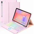 thumbnail image 1 of Funda de Teclado con Panel Táctil Retroiluminado Arcoíris Rosa para Samsung Tab S10 Lite/S10 FE/S9 FE 10.9" / S9 11", 1 of 9
