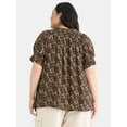 thumbnail image 3 of Terra & Sky Women's Plus Sizes Short Sleeve Peasant Top, 3 of 5