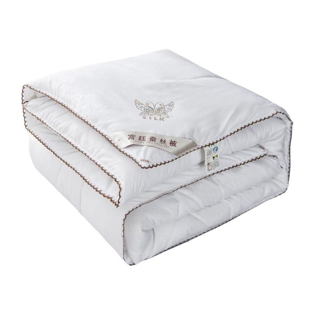 QualitChoice Couette d'Été Portable Couleur Unie Réutilisable Imprimé Climatisation Respirant Chaud Accessoires de Literie Brossés Rose Blanc