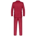 thumbnail image 5 of vastwit Mens 2 Piece Slim Fit Wedding Tuxedo Suit One Button Notch Lapel Blazer Jacket and Pants Set Burgundy S, 5 of 7