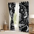 thumbnail image 3 of jejeloiu Gothic Skull Blackout Curtains,Spooky Halloween Skeleton Curtains Pack of 2 (38x45 Each),Boho Bohemian Style Flower Window Curtains For Girls Boys,Microfiber Bedroom Decor, 3 of 6