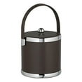 thumbnail image 1 of Kraftware Corp. 51773 Contempo Brown 3 Qt. Ice Bucket, Fabric Lid, Matching Stitched Handle, Chrome Upper And Lower Rings, 1 of 1