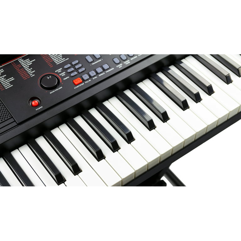 RockJam 61 Key Touch Display Keyboard Piano Kit with Digital Piano Bench,  Electric Piano Stand & Universal Sustain Pedal for Electronic Keyboards and