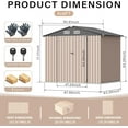 thumbnail image 3 of EastVita 8x6 FT Outdoor Storage Sheds,Large Metal Sheds Outdoor Storage with Lockable Doors & Air Vents,Metal Garden Tool Shed for Backyard Garden Patio Lawn, 3 of 7