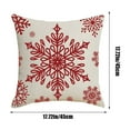 thumbnail image 3 of Christmas Pillow Covers, Christmas Throw Pillow Covers, Red and White Snowflake Deer Pattern Decorative Pillow Cases for Home Sofa Couch Bed Car, Flax, 3 of 7