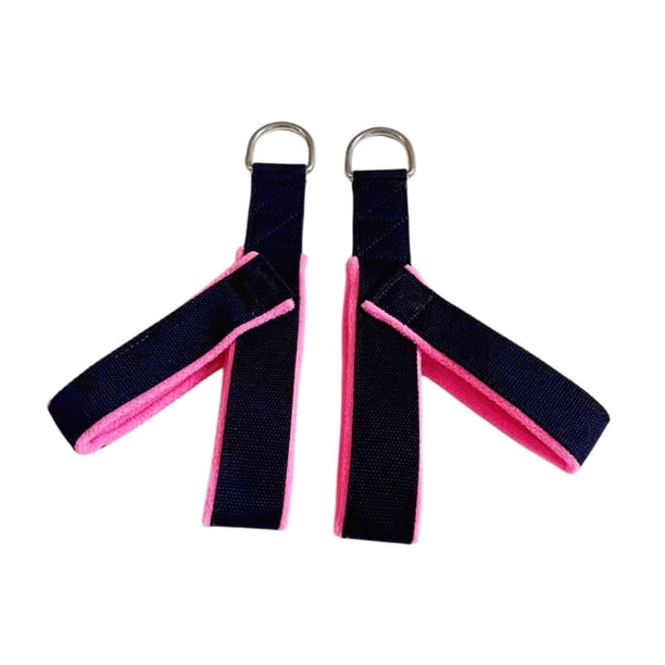 2 correas de pilates, correas de yoga, correas para cintura, espalda, piernas y pies, anillo en D, reformer Rosa