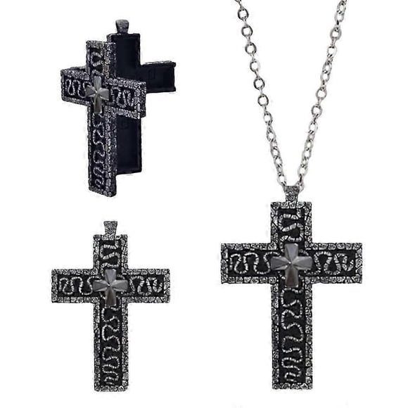 Squid necklace game, necklace with secret compartment, cross pendant necklace