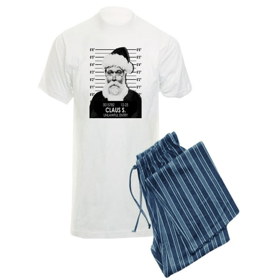 CafePress - Santa Mugshot - Men's Light Pajamas