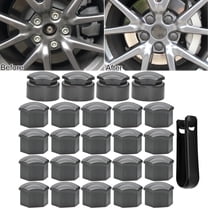 XUKEY 24pcs 17MM Grey Car Wheel Nut Cap Auto Tyre Hub Screw Anti-Rust Protection Cover