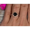 thumbnail image 2 of 2 Carat Princess Cut Black Diamond Moissanite Engagement Ring On 10k Rose Gold Wedding Ring Art Retro Vintage Looking, 2 of 5