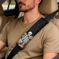 thumbnail image 5 of Xixirimido Car Seat Covers for Front Seats 5Pcs Car Accessories with Seat Belt Covers & Center Console Cover Universal Fit for SUVs,Vans,Trucks,Sedans, Skull Floral Moon Starry Night, 5 of 8