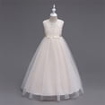 thumbnail image 5 of ATOGUTA Tulle Dresses for Girls Tulle Dress A Line Wedding Pageant Dresses Princess Birthday Party Ball Gown Size 5T-16. Beige, 5 of 6