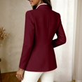 thumbnail image 4 of Sorvello Women's Business Casual Blazer, Slim‑Fit Lightweight Long Sleeve Blazer, Notched Lapel Button Up Work Office Jacket With Pockets Wine XL, 4 of 4