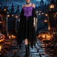 thumbnail image 5 of Halloween Witch Costume for Women, Off the Shoulder Dress, Adult Medieval Vampire Butterfly Sleeve Gothic Outfits for Halloween Cosplay Party, 5 of 8