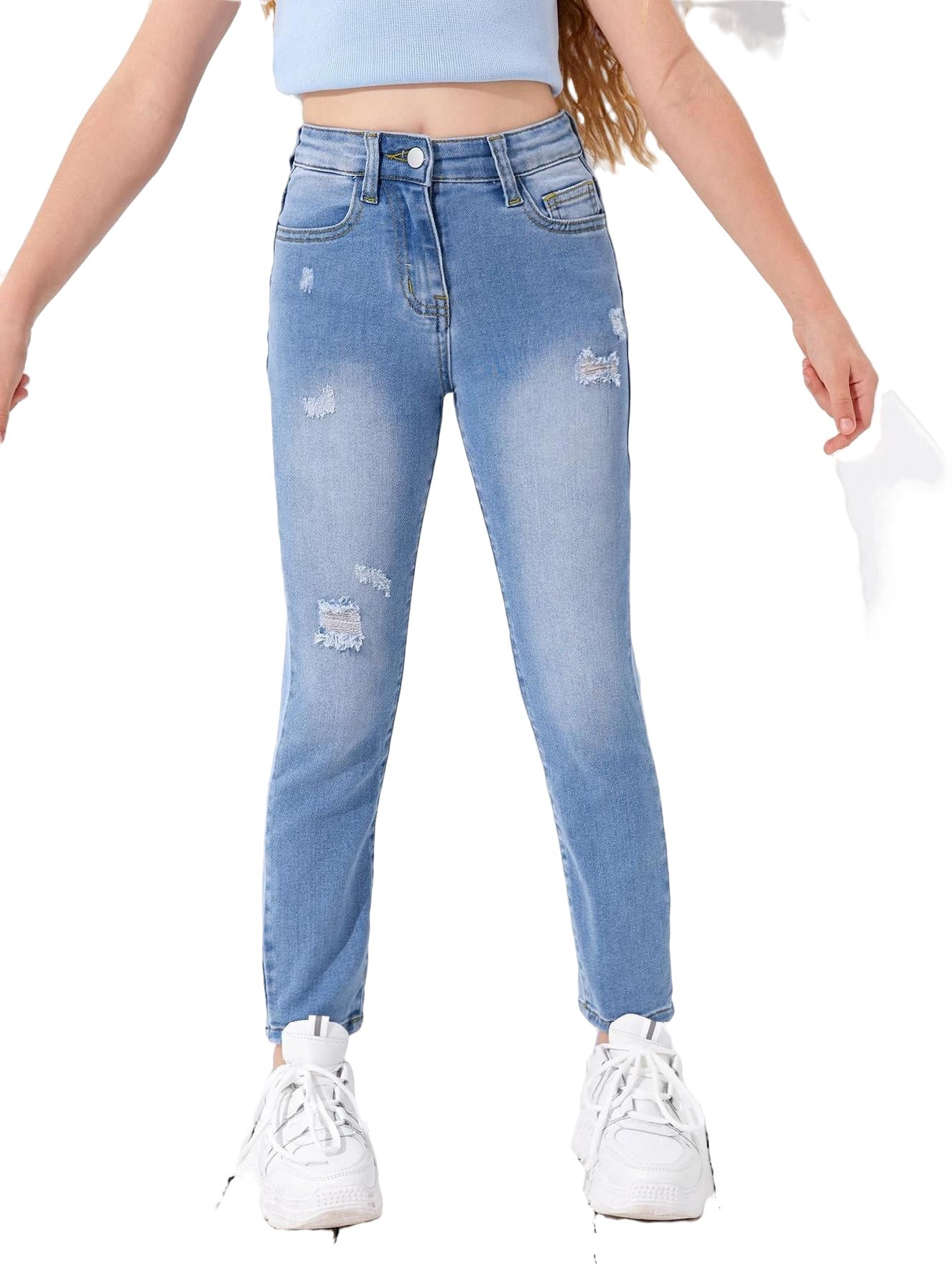Op risico Allemaal Ja Plain Skinny Medium Wash Girls Jeans (Girl's) - Walmart.com