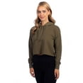 thumbnail image 4 of Next Level Womens Laguna Sueded Raw Edge Crop Hoodie, XL, Military Green, 4 of 4