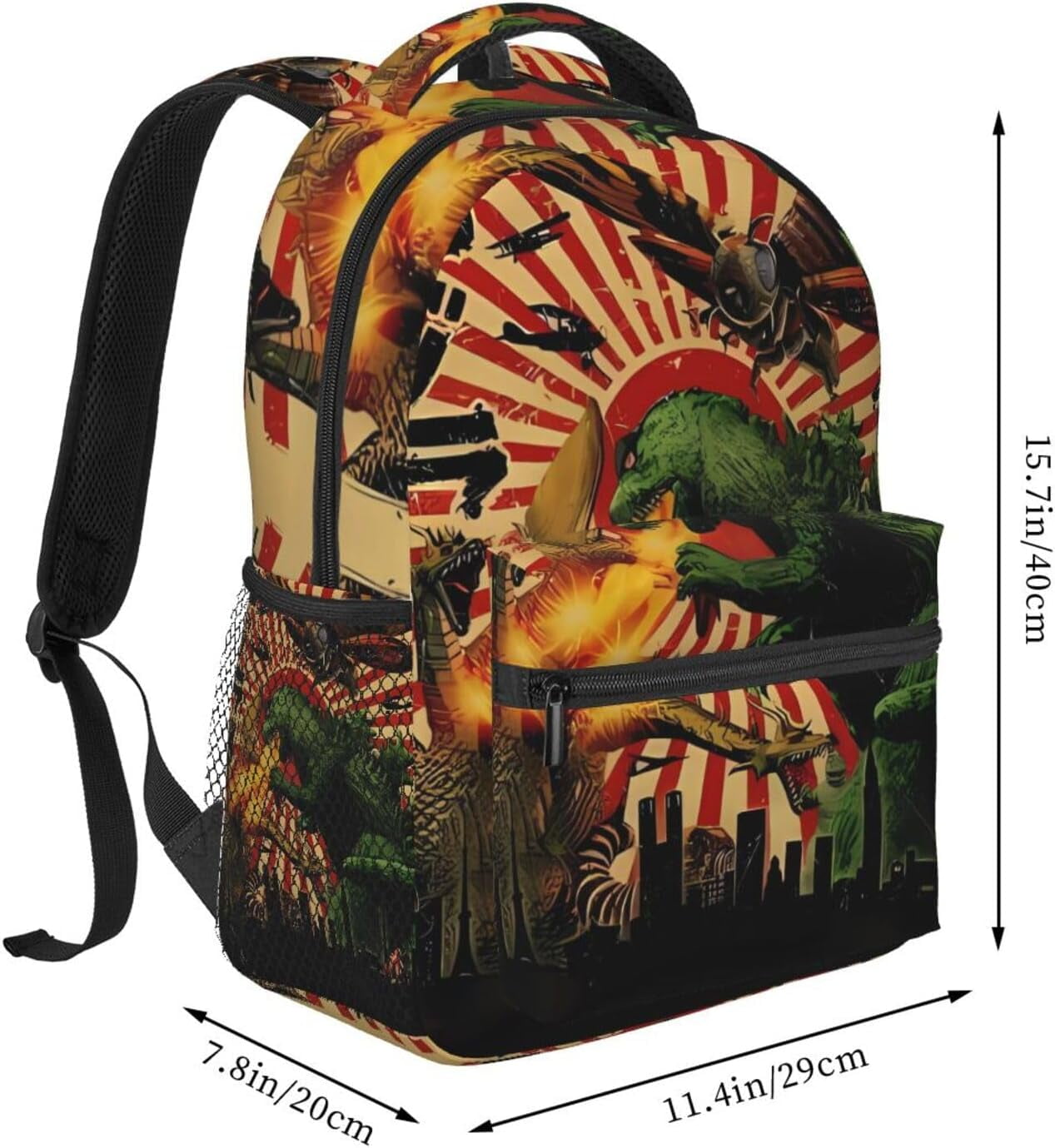 godzilla Backpack for Boys Girls Kids Monster Print godzilla Backpack Cool Pattern School Bag