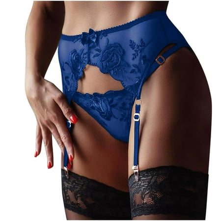 

AnuirheiH Women Lingerie Sets Lace Flower Embroidered Panties And Garter Stockings Sexy Suit On Sale