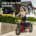 thumbnail image 4 of Addmotor Electric Trike, 750W Foldable Electric Tricycle,50-90 Miles,Folding Electric Trike for Adults,48V 20Ah Removable Battery,20" Fat Tire Electric Trikes with Rear Speed Differential,M-330F Red, 4 of 8