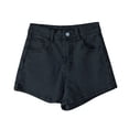 thumbnail image 5 of Denim Shorts Fitted Women High Waisted Stylish Loose Casual Summer Comfort Jean Shorts by Yigetop Black L, 5 of 5