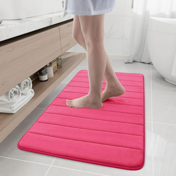 Memory Foam Bath Mat,24" x 16" Extra Soft Non-Slip Bathroom Mat,Super Absorbent Bath Mats for Bathroom Floor,Machine-Washable Dry Bath Rug Foot Mat