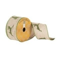thumbnail image 1 of Vickerman Q180989 2.5 in. x 10 Yards Natural Burlap Ribbon with Woven Green Deer, 1 of 1