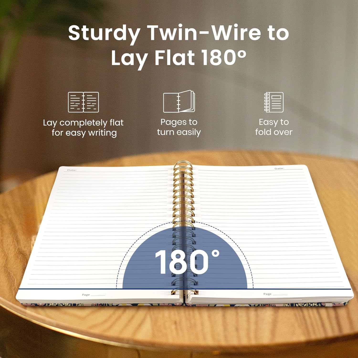 AP Lined Spiral Notebook Journal for Work,300 Pages Thick B5 (7.1"x10") College Ruled Journal for Women & Writing, Hardcover Notebook for Note Taking,Perfect for Office Home School,Spring Meadow