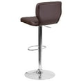 thumbnail image 2 of 2 Pk. Contemporary Brown Vinyl Adjustable Height Barstool with Vertical Stitch Back and Chrome Base, 2 of 8