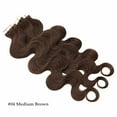 thumbnail image 3 of Benehair 100% Real Remy Human Hair Extensions Tape In Skin Weft Full Head Body Wave Brown Invisible Thick 20 pcs 40pcs 12"-24", 3 of 11