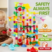 Joyfy 236 Pcs Glowing Marble Run with Motorized Elevator, Construction Building Blocks with 30 Glow in The Dark Marbles, STEM Educational Toys Set for Kids Ages 4-8, Gift for Birthday Christmas