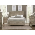 thumbnail image 4 of Classic Transitional California King Size Bed 1pc with Footboard Storage Gray Wire-Brushed Finish, 4 of 4