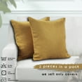 thumbnail image 4 of 3S Brother's Solid Cushion Cover Super Soft & Cozy Home Décor Throw Pillow Case for Chair Couch Bedroom & Livingroom Décor Pillowcase with Invisible Zipper Set of 2 Pieces - M-Yellow 22"x22" Each, 4 of 8