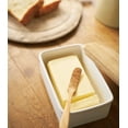 thumbnail image 3 of Yamazaki Home Ceramic Butter Dish, White, Ceramic, Dishwasher Safe, Lid, No Assembly, 3 of 7