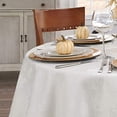 thumbnail image 2 of Elegant Woven Leaves Jacquard Damask Tablecloth - 90" Round - Ivory - Elrene Home Fashions, 2 of 2